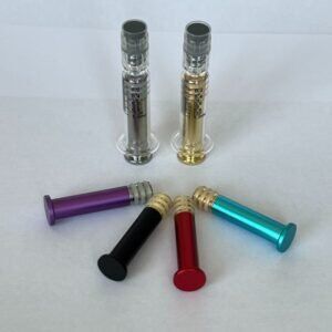 Picture of cannabis syringes with metal plungers